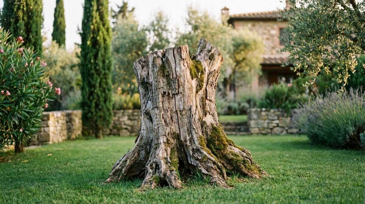 avvertimento importante per chi ha un ceppo d'albero nel proprio giardino: consigli e precauzioni per la sicurezza e la manutenzione.