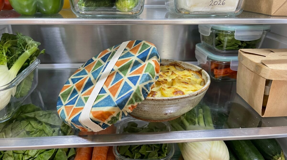 scopri l'alternativa elegante e sostenibile alla pellicola alimentare e carta stagnola per conservare i tuoi piatti in frigorifero. facile da usare e più bella da vedere!