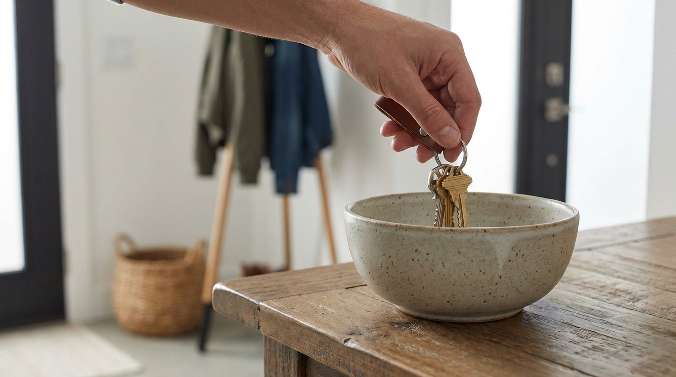 scopri come mettere sempre le chiavi nello stesso posto a casa stimola il cervello e ti permette di non perderle più quando esci.