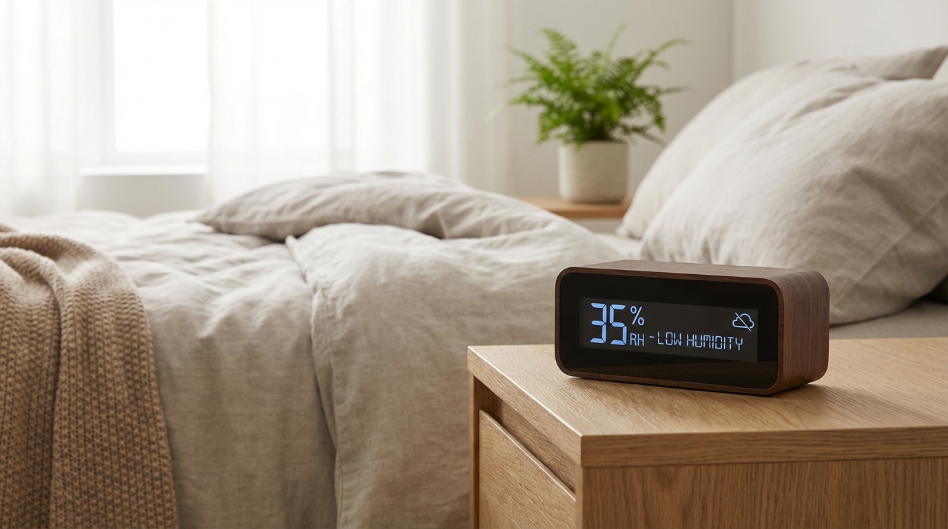 scoprite come riconoscere se l'aria nella vostra camera da letto è troppo secca e come migliorare l'umidità per un sonno più riposante e salutare.