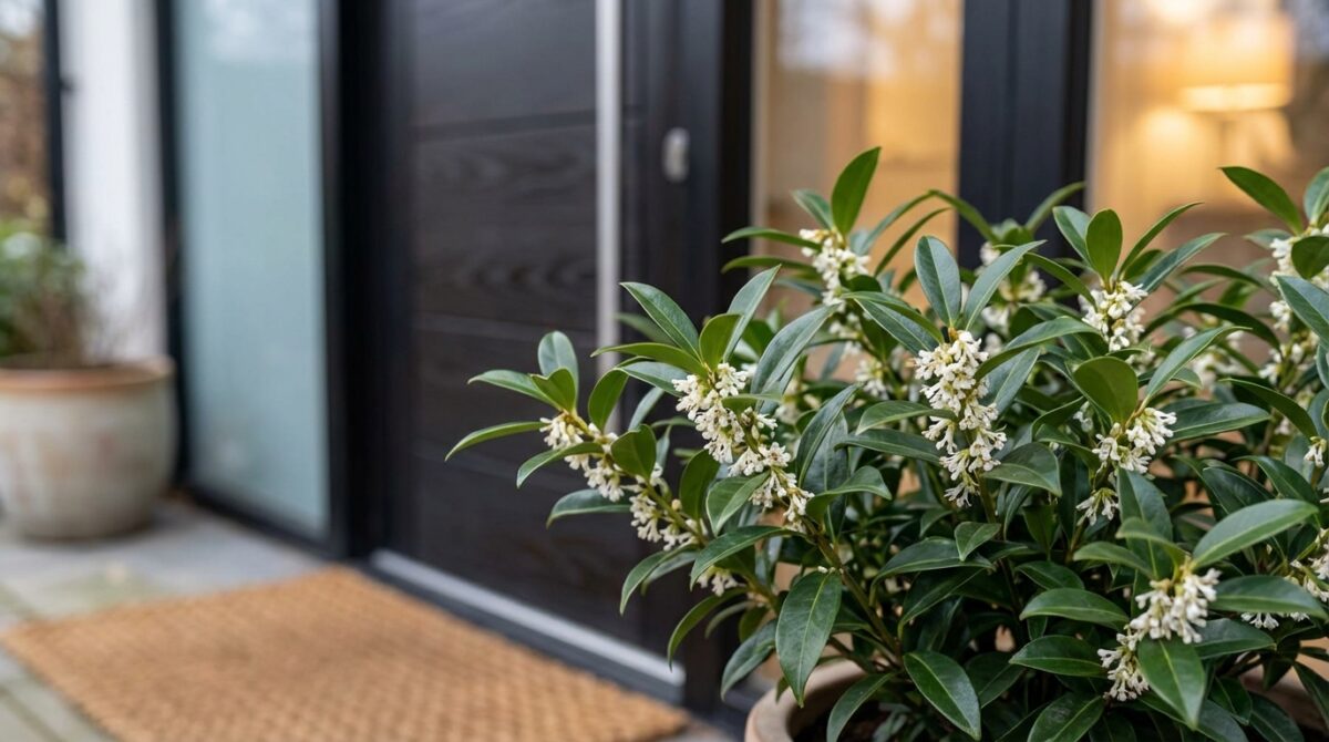 scopri questo arbusto invernale profumato che ho piantato davanti alla porta d'ingresso e che attira numerosi complimenti per la sua bellezza e fragranza unica.