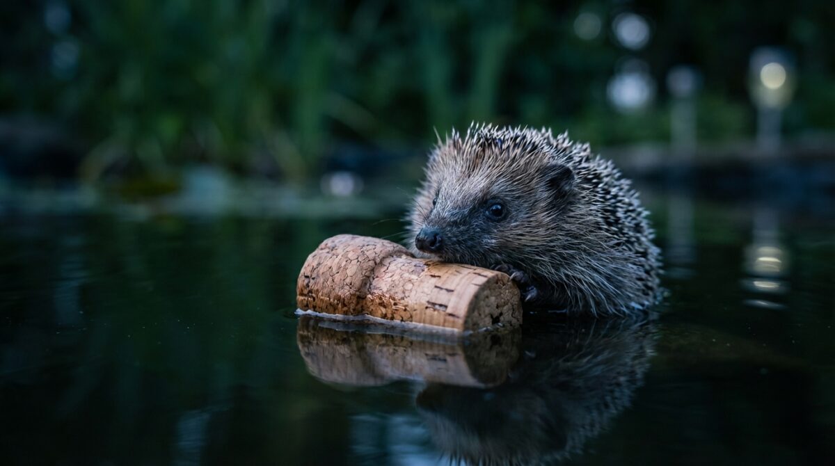scopri questo piccolo oggetto galleggiante per il tuo giardino, progettato per proteggere i ricci dall'annegamento durante l'inverno.